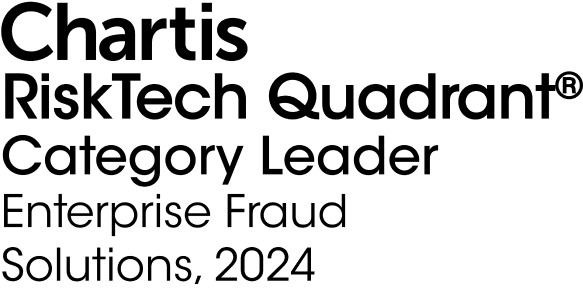 Logo Chartis RiskTech Quadrant Category Leader Enterprise Fraud Solutions 2024