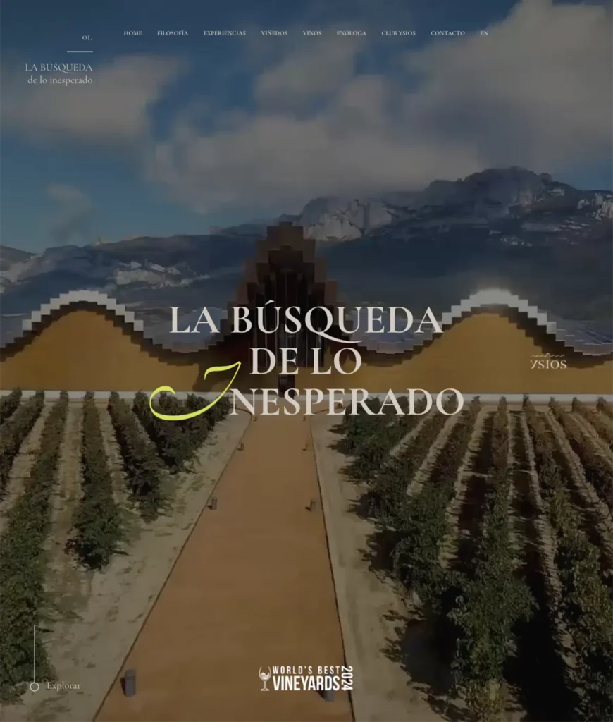 Imagen de la home de Bodegas Ysios